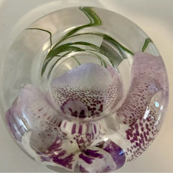 Emilio Robba Stunning Designer Orchid Flower Votive Candle Holder Purple Signed - Picture 5 of 6
